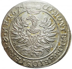 Silesia, Duchy of Olesnica, Sylvius Frederick, 6 Krajcars 1674 SP, Olesnica