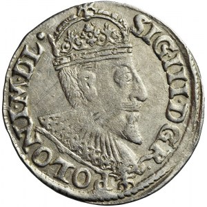 Sigismund III Vasa, Trojak 1595, Olkusz, grate under bust
