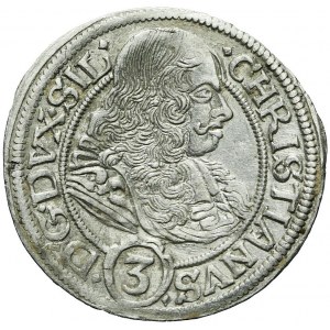 Śląsk, Chrystian Wołowski, 3 krajcary 1669 CB, Brzeg