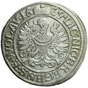 Śląsk, Chrystian Wołowski, 3 krajcary 1669 CB, Brzeg