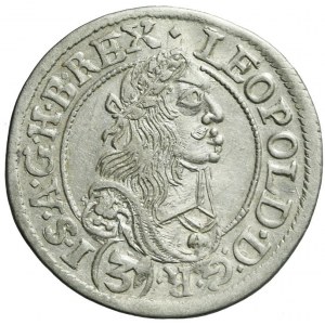 Węgry, Leopold I, 3 Krajcary 1667 KB, Kremnica