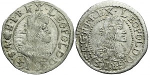 Hungary, Set of two coins 3 Leopold krajcars, 1681 and 1683, Kremnica