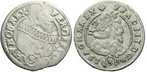 Silesia, Ferdinand III, Set of two coins 3 krajcars 1637 and 1645, Klodzko