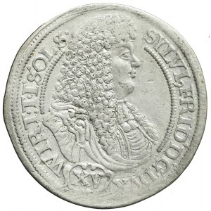 Śląsk, Księstwo Oleśnickie, Sylwiusz Fryderyk, 15 Krajcarów 1676 SP, Oleśnica, bardzo rzadkie