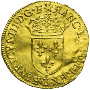Henryk Walezy, Ecu d'or (dukat) 1583, Rouen, ładny