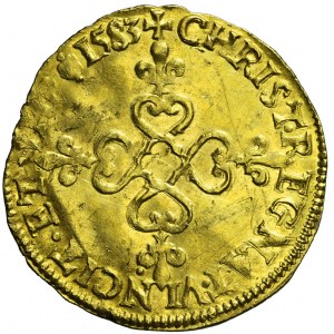 Henryk Walezy, Ecu d'or (dukat) 1583, Rouen, ładny
