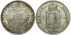 Austria, Franciszek Józef, Zestaw dwóćh monet: 1 floren 1891 i 1 forint 1879