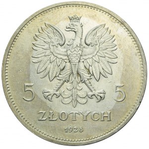 5 złotych 1928 Nike, bez znaku, Bruksela