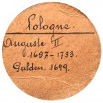 August II Mocny, Gulden (2/3 talara) 1699 ILH, Drezno, bardzo ładny