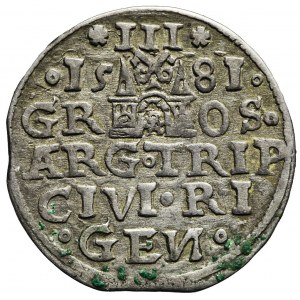 Stefan Batory, Trojak 1581, Ryga, rzadki