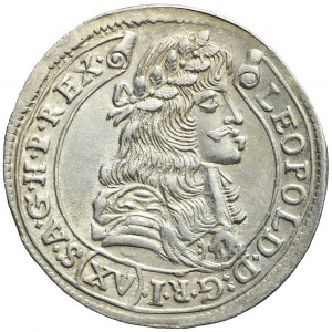 Hungary, Leopold I, 15 krajcars 1679 KB, Kremnica, very nice
