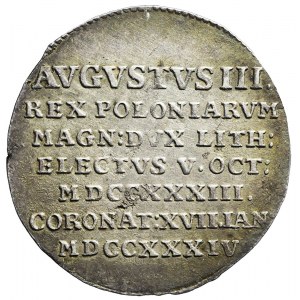 August III Sas, Żeton koronacyjny 1734