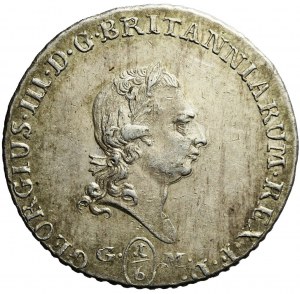 Germany, Brunswick-Calenberg-Hanower, Georg III, 1/6 thaler 1807 GM, Clausthal, rare