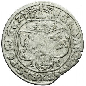 Jan II Kazimierz, Szóstak 1662 AT, Lwów, bez Ślepowrona, bardzo rzadki