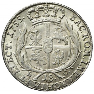 August III Sas, Ort 1755, Lipsk, rzadki typ popiersia, piękny