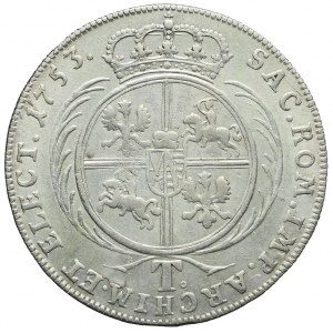August III, Tymf 1753, Lipsk, z kółkiem po literze T