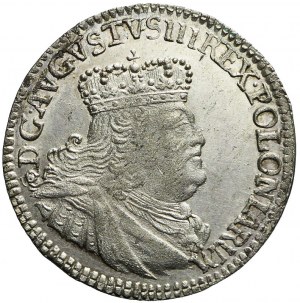 Augustus III Sas, Trojak 1754 EC, Leipzig, beautiful