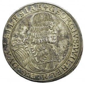 Śląsk, Księstwo Legnicko-Brzesko-Wołowskie, Jerzy Wilhelm, Talar 1675 CB, Brzeg, rzadki