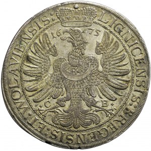 Śląsk, Księstwo Legnicko-Brzesko-Wołowskie, Jerzy Wilhelm, Talar 1675 CB, Brzeg, rzadki