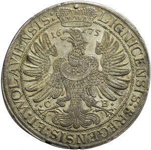 Śląsk, Księstwo Legnicko-Brzesko-Wołowskie, Jerzy Wilhelm, Talar 1675 CB, Brzeg, rzadki
