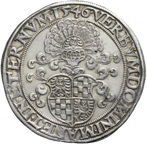 Śląsk, Księstwo Legnicko-Brzesko-Wołowskie, Fryderyk II, Talar 1546, Legnica, bardzo rzadki