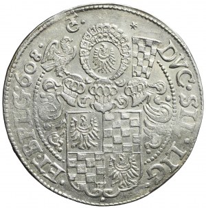 Śląsk, Księstwo Legnicko-Brzesko-Wołowskie, Jan Krystian i Jerzy Rudolf, Talar 1608, Złoty Stok