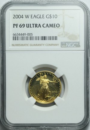USA, United States, $10 2004 W, Eagle, mirror stamp