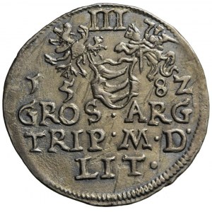 Stefan Batory, Trojak 1582, Wilno, kropki po G i D