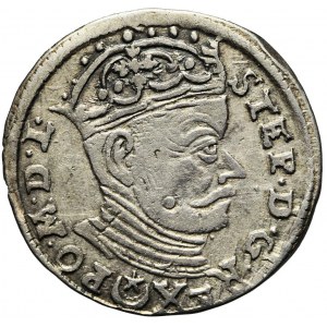 Stefan Batory, Trojak 1583 Wilno, krzyż w koronie, rzadki