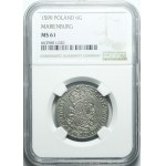 Sigismund III Vasa, Sixpence 1599, Malbork, large head