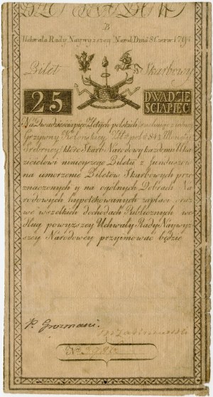 25 zloty 1794, Kosciuszko Insurrection, series B