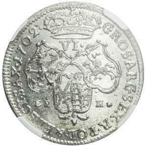 August II Mocny, Szóstak 1702 EPH, Lipsk, piękny