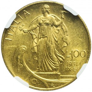 Itálie, Victor Emmanuel III, 100 lir 1931 R, Řím