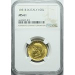 Itálie, Victor Emmanuel III, 100 lir 1931 R, Řím