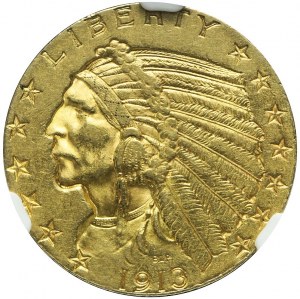 USA, United States, $5 Idnianin 1913 S, San Francisco, rare