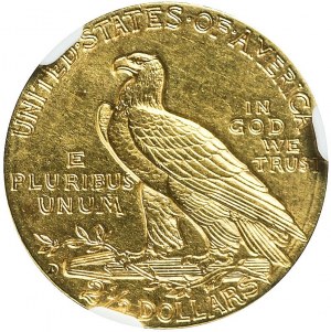 USA, Spojené státy, 2½ dolaru Indian 1914 D, Denver, vzácné