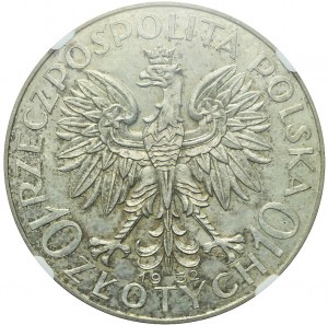 PRÓBA, 10 złotych 1932, Głowa kobiety, Warszawa, srebro