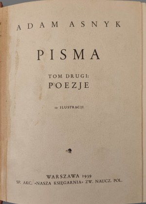 ASNYK Adam - WRITINGS Volume II POETIES Illustrations
