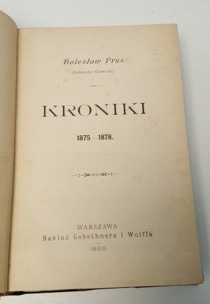 PRUS Boleslaw(Aleksander Glowacki) - KRONIKI 1875-1878 Edition 1