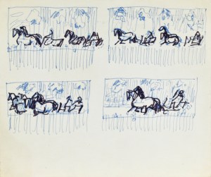 Ludwik MACIĄG (1920-2007), Cztery szkice kompozycyjne z motywami koni
