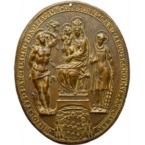 IPPOLITO ALDOBRANDINI CARDINAL (1592 - 1638) MADONNA AND CHILD WITH ST. SEBASTIAN AND ST. LAWRENCE