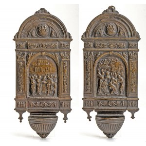 PAIR OF PLAQUETTES FOR STOUP USE Northern Italy workshops, 19th century