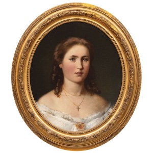 PORTRAIT VON MISS LOTT, FRAU EINES ALTEN BAUINSTITUTS, Mitte des 19. Jahrhunderts.