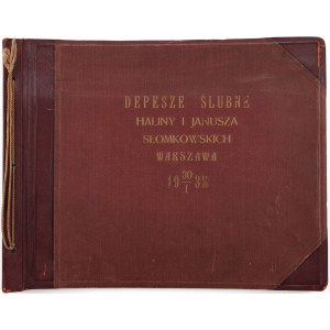 DEPESZE ŚLUBNE HALINY I JANUSZA SŁOMKOWSKICH, Warszawa 30.01.1932