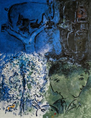 Marc Chagall (1887-1985), Biały krzak czyli podwójny autoportret