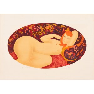 Alain Bonnefoit (b. 1937), Oval Nude