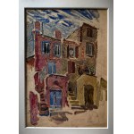 Mela Muter (1876-1967), Landschaft aus Südfrankreich (Vorderseite) / Stadthäuser (Rückseite)