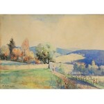 Mieczysław SERWIN-ORACKI (1912-1977), Pejzaż podgórski z postacią
