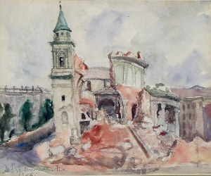 Maria KOMIEROWSKA (1913-1972), Ruiny kościoła Św. Aleksandra w Warszawie, 1945