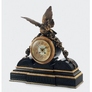 Marcel CORPET / BLANPAIN - sukcesorzy; Ancienne Maison STRETTO / G. NEEL Senieur, Zegar kominkowy z figurą orła walczącego z wężem